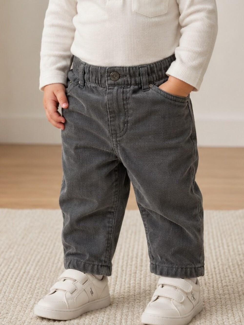 Calvin Klein Baby Grey Corduroy Pants | Size 18 Months | EUC